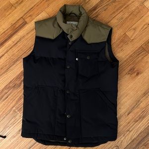 Lucky Brand Down Vest, Navy & Grern, sz Small, NWT